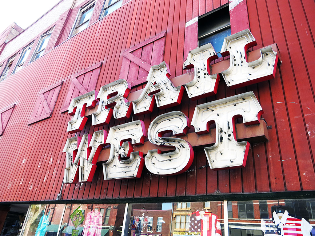 Historic neon signs line Lower Broadway, Nashville's famous entertainment district. Photo by Trisha Ping