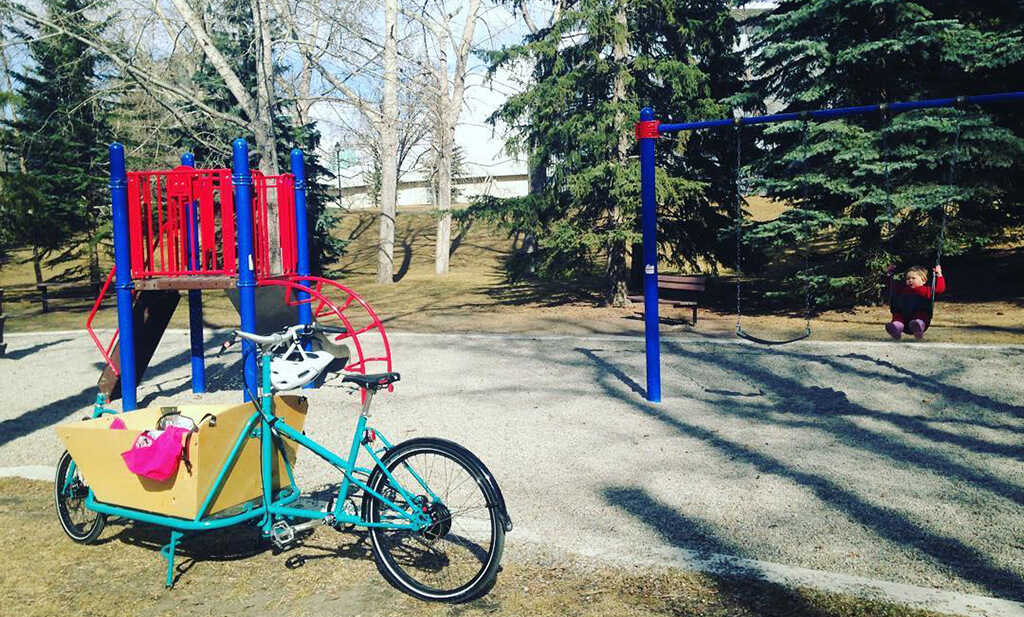 Cargo biking with kids.