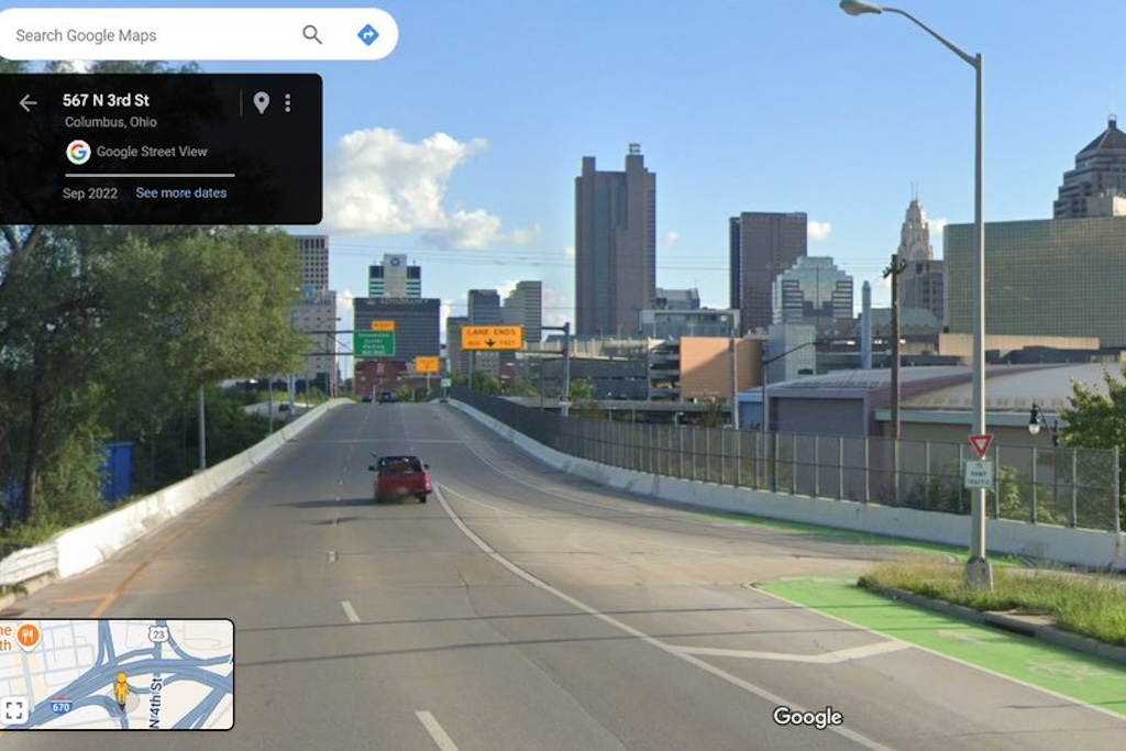 bike lane in Columbus, Ohio